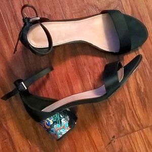 👠BLACK HEELS - Flower Details🌹🌸